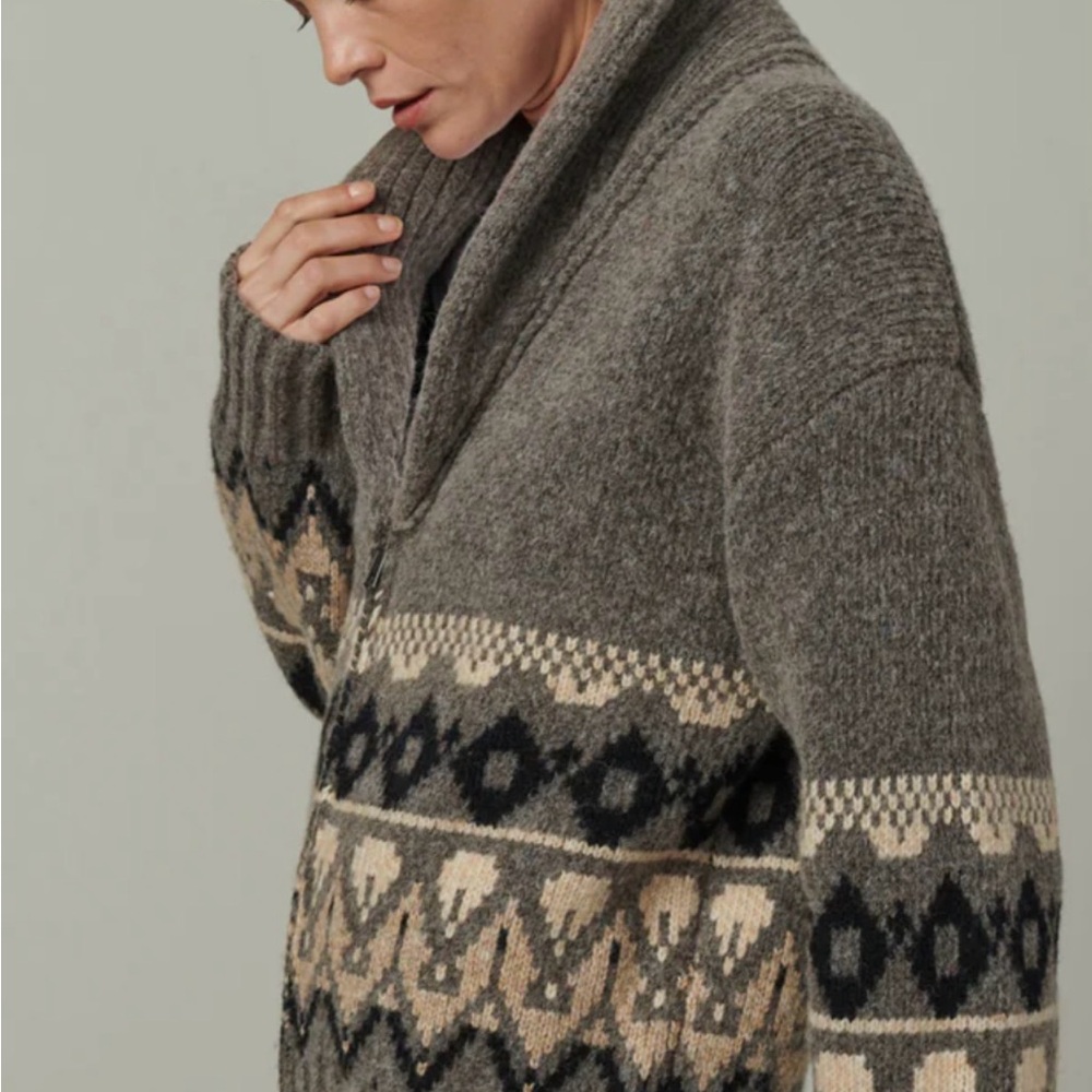 JOES JEANS THE INGA FAIRISLE CARDIGAN XS - Picture 4 of 5